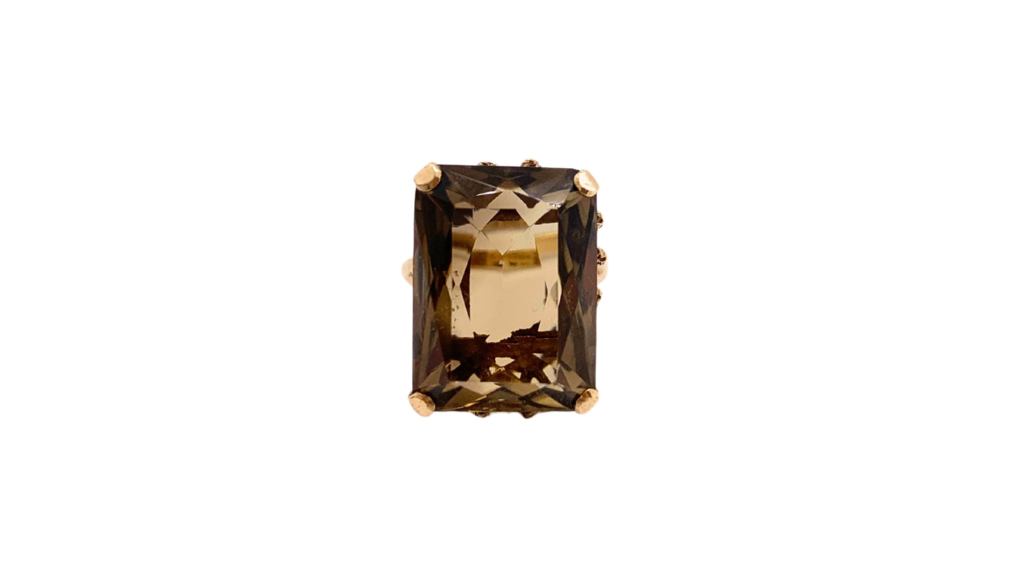 Large Vintage Smokey Quartz Cocktail Ring