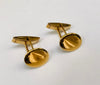 Oval Yellow Gold Cufflinks, 9 Carat, Made in Italy