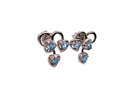 Aquamarine and 18ct White Gold Earrings