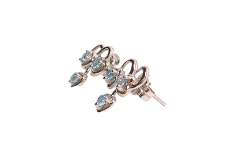 Aquamarine and 18ct White Gold Earrings