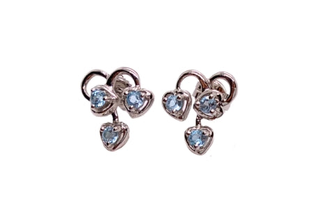 Aquamarine and 18ct White Gold Earrings