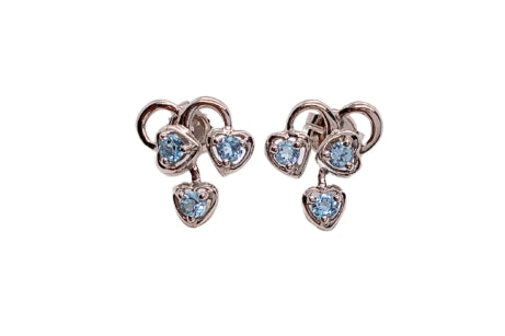 Aquamarine and 18ct White Gold Earrings