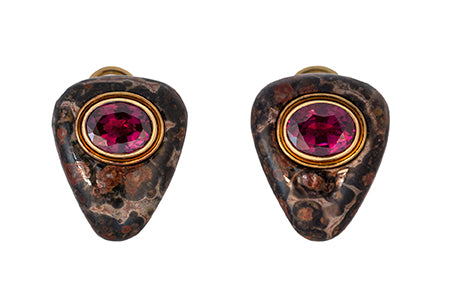 Jasper and Pink Garnet Earrings by Deakin & Francis