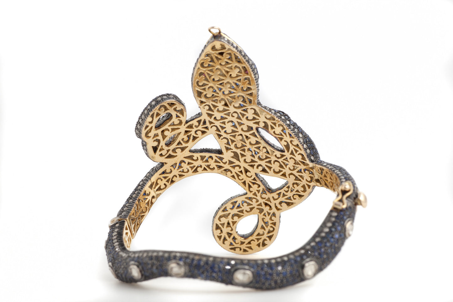 Serpent Cuff in Sapphire and Diamonds