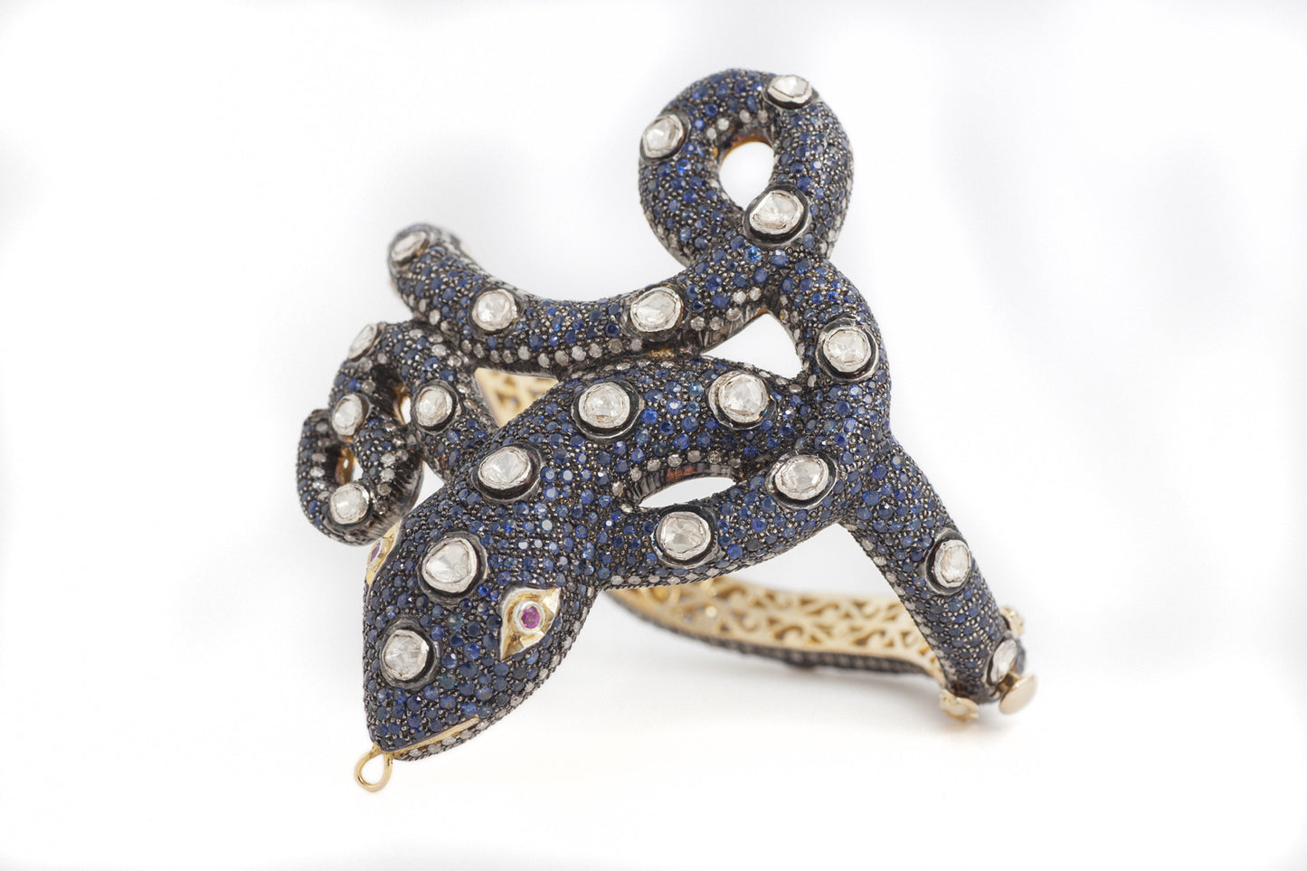 Serpent Cuff in Sapphire and Diamonds