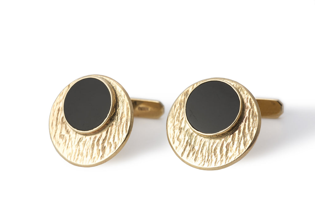 Onyx and Gold Cuff Links 1960’s